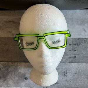 🆕 listing! Neon green and black comic-style glasses